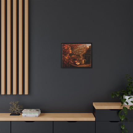 Framed Canvas Wall Art - “Autumn speaks in the language of cider.”