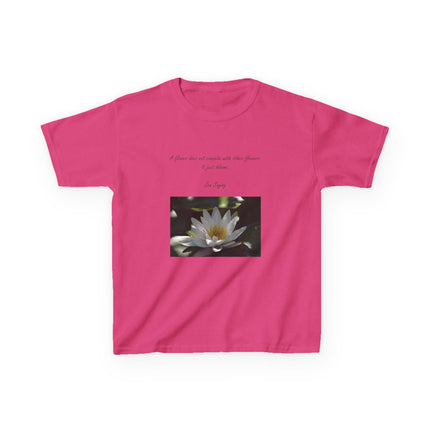 Inspirational Kids Tee – “A Flower Just Blooms” Nature Graphic Shirt