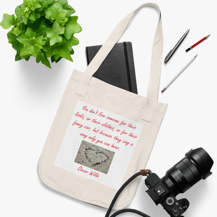 Organic Canvas Tote Bag - Inspirational Quote by Oscar Wilde