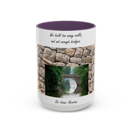 Newton Quote Accent Mug – 15oz Ceramic Cup with Stone Design