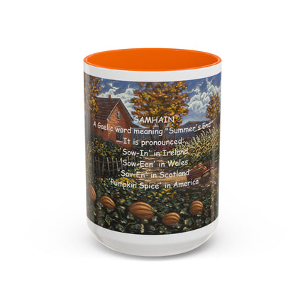 Samhain Pumpkin Spice Accent Coffee Mug — Autumn Harvest 11/15oz