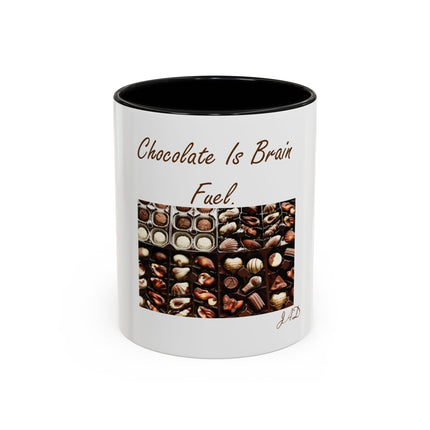 Chocolate Is Brain Fuel Coffee Mug — Chocolate Lovers Accent Mug (11/15oz)