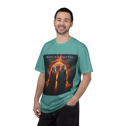 Aging Is Sacred Fire T-Shirt — Mystic Elder Flames Graphic Tee