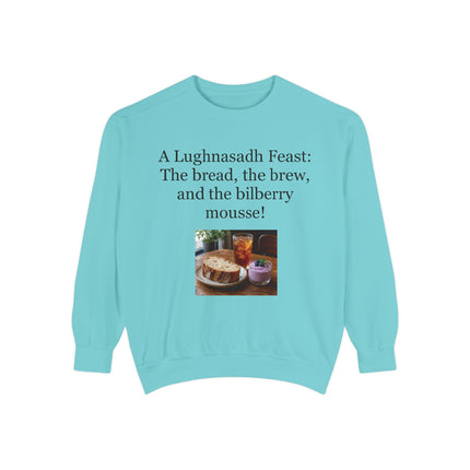 Lughnasadh Feast Sweatshirt — "The bread, the brew, and the bilberry mousse!"