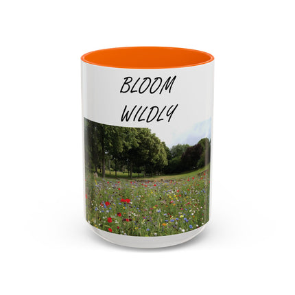 Bloom Wildly Accent Mug – 15oz Ceramic with Floral Design