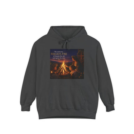 Campfire Night Hoodie — "We Welcome Brigid’s Fire" Celtic Bonfire Hoodie