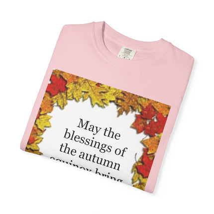 Autumn Equinox Blessings T-Shirt — Fall Leaves Balance & Harmony Tee