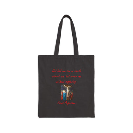 Canvas Tote Bag — Saint Augustine Quote & Religious Art Eco Shopper