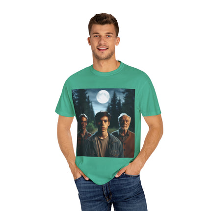 Retro Moonlit Night T-Shirt - Unisex Garment-Dyed Tee for Nature Lovers
