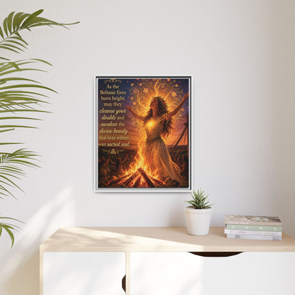 Beltane Fire Framed Canvas Print — Inspirational Pagan Wall Art