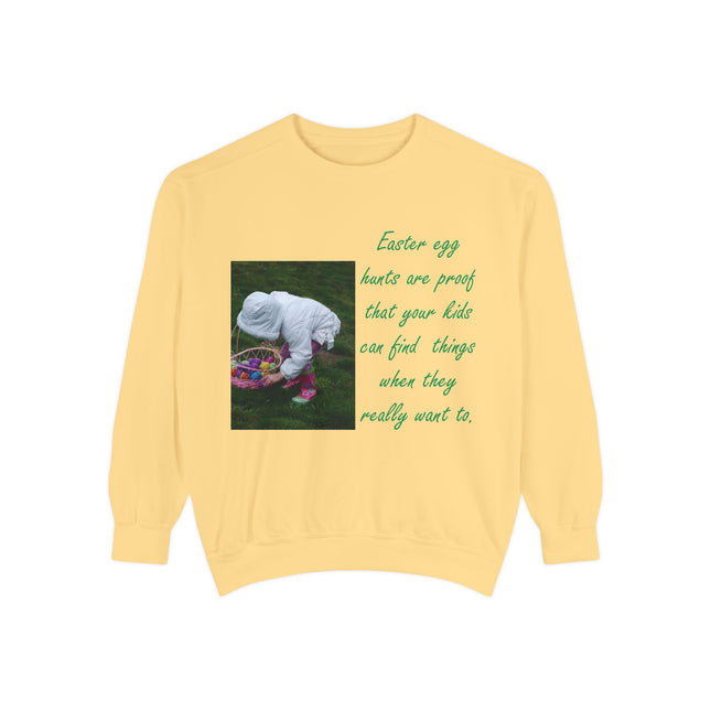 Parenting Humor Sweatshirt – Easter Egg Hunt Edition