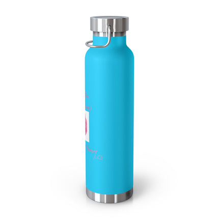22oz Floral Insulated Water Bottle – Pink Rose “Queen of Flowers” Design
