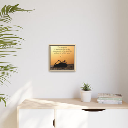 Sunset Shipwreck Wall Art - 'Be Careful Who You Let On Your Ship' Framed Canvas