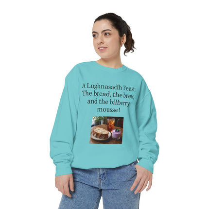 Lughnasadh Feast Sweatshirt — "The bread, the brew, and the bilberry mousse!"