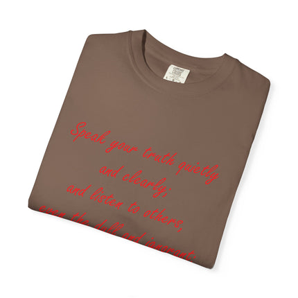 Inspirational Unisex Garment-Dyed T-Shirt - 'Speak Your Truth' Quote
