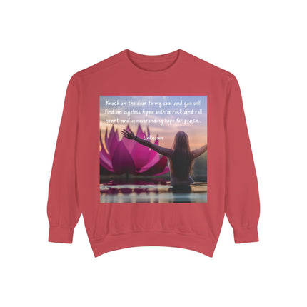 Inspirational Yoga Sweatshirt - 'Knock on the Door to My Soul'