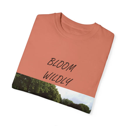 Bloom Wildly T-Shirt – Nature-Inspired Floral Tee – Unisex Garment-Dyed