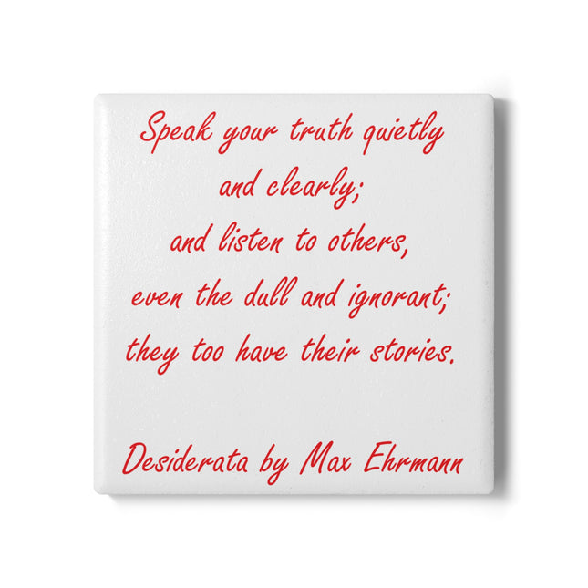 Inspirational Ceramic Coaster - Speak Your Truth Design