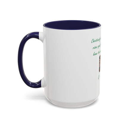 Christian Quote Coffee Mug — G. K. Chesterton 'Christianity Has Died Many Times' Accent Mug (11/15oz)