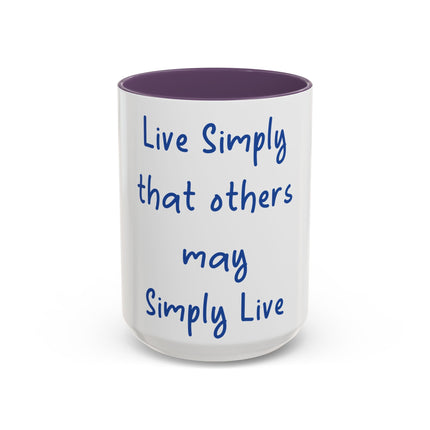 Live Simply Accent Mug – 15oz Ceramic Cup for Mindful Living