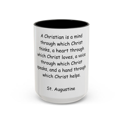 Inspirational St. Augustine Coffee Mug - Colored Accent - Perfect Gift for Christians - 11oz