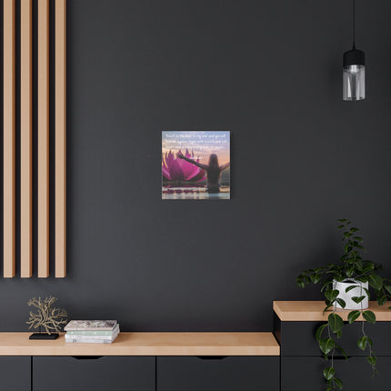 Inspirational Yoga Wall Art Canvas – “Knock on the door to my soul…” Quote