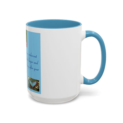 Butterfly Kindness Accent Coffee Mug — Rumi Inspirational Quote (11/15 oz)