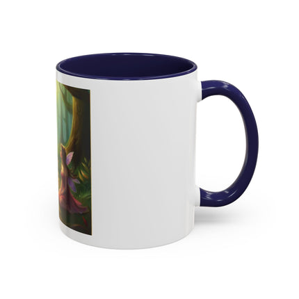 Fairy and Black Cat Forest Coffee Mug – Fantasy Woodland Tea Cup