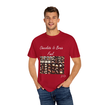 Chocolate Is Brain Fuel Tee – Unisex Garment-Dyed T-Shirt