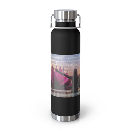 Inspirational Copper Vacuum Insulated Water Bottle - 22oz with Motivational Quote