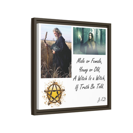 Witch Quote Framed Canvas Print — "A Witch is a Witch" Decor