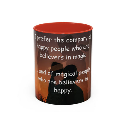 Believers of Happy Moments Mug – 11oz Accent Cup with Magic Quote