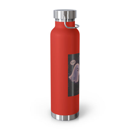 22oz Copper Vacuum Bottle — Cute Ghost "Boo is just hello in ghost language" Insulated Bottle