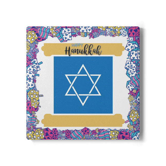 Happy Hanukkah Ceramic Coaster - Festive Holiday Decor