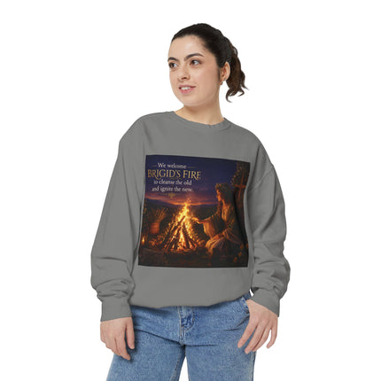 Brigid's Fire Sweatshirt — Celtic Pagan Imbolc Winter Ritual Crewneck