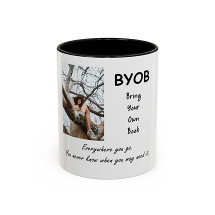 BYOB "Bring Your Own Book" Coffee Mug — Reading Lover Gift (11/15oz)