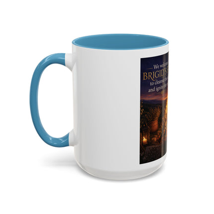 Brigid’s Fire Accent Coffee Mug — Pagan Imbolc Celebration Tea Cup (11/15oz)