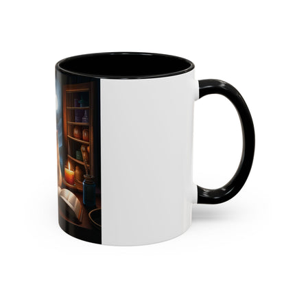 Cozy Cat Accent Mug – 11oz – Candlelight & Moonlight for Book Lovers