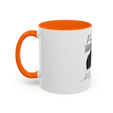 Proud to Be a Crazy Cat Person Accent Coffee Mug – Black Cat Lover Gift (11/15oz)