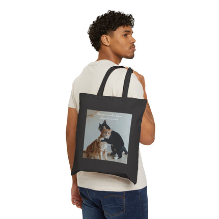 Cat Hug "An Endless Sleepover With Your Favorite Weirdo" Tote Bag