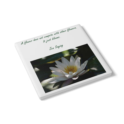 Zen Saying Ceramic Coaster – Mindfulness Quote for Home Decor