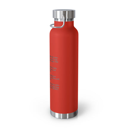 22oz Copper Vacuum Insulated Bottle – Blue Motivational Quote Design
