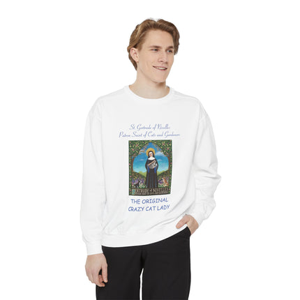 St. Gertrude Sweatshirt — "Patron Saint of Cats and Gardeners" Design