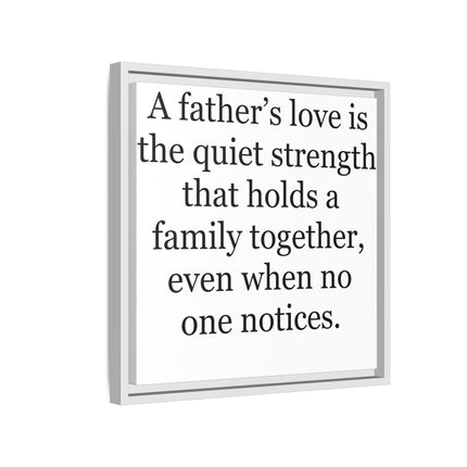 Framed Canvas Wall Art – "A Father's Love" Quote Print