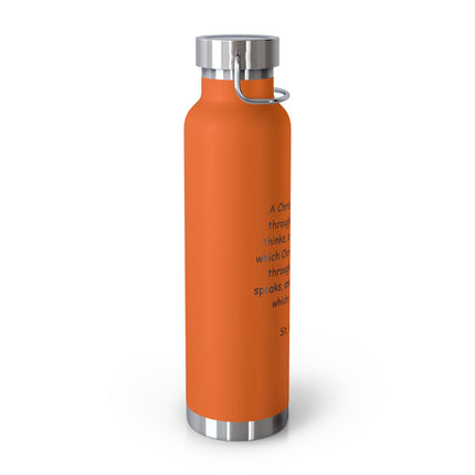 Inspirational Copper Insulated Water Bottle - 22oz with St. Augustine Quote