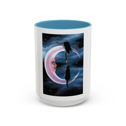 Moonlit Cat Coffee Mug — Whimsical Night Sky Art for Cat Lovers (11/15oz)