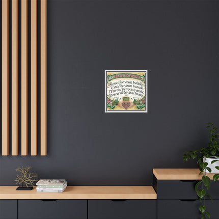 Framed Holiday Blessing Matte Canvas — "Blessed be your holidays" Celtic Wall Art