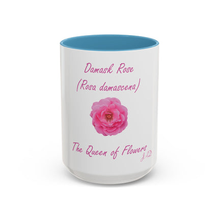 Damask Rose Coffee Mug — "The Queen of Flowers" Botanical Tea Cup