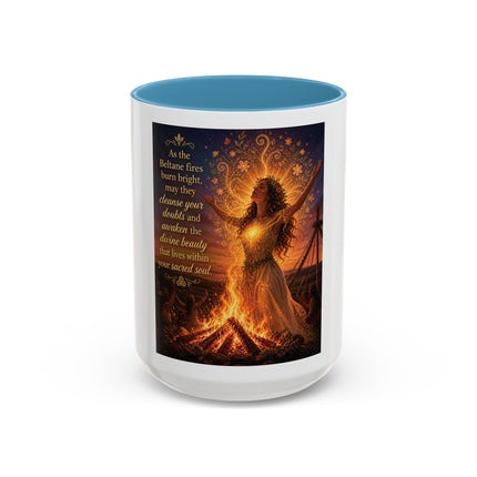 Mug — Pagan Bonfire Coffee Mug with Inspirational Beltane Quote