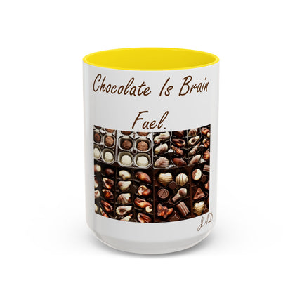 Chocolate Is Brain Fuel Accent Mug – 15oz – Sweet & Smart Gift